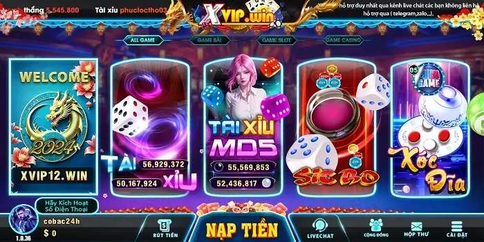 Trò chơi XVip12 Win xanh chín