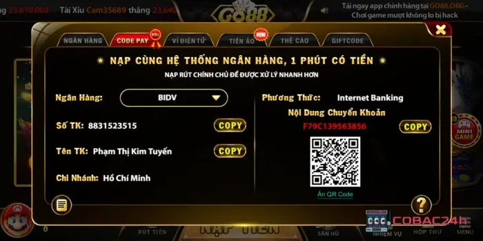 Giao dịch Go88x Club uy tín