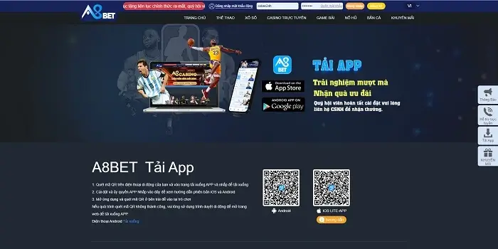 Cách tải app A8Bet07 Com cho di động